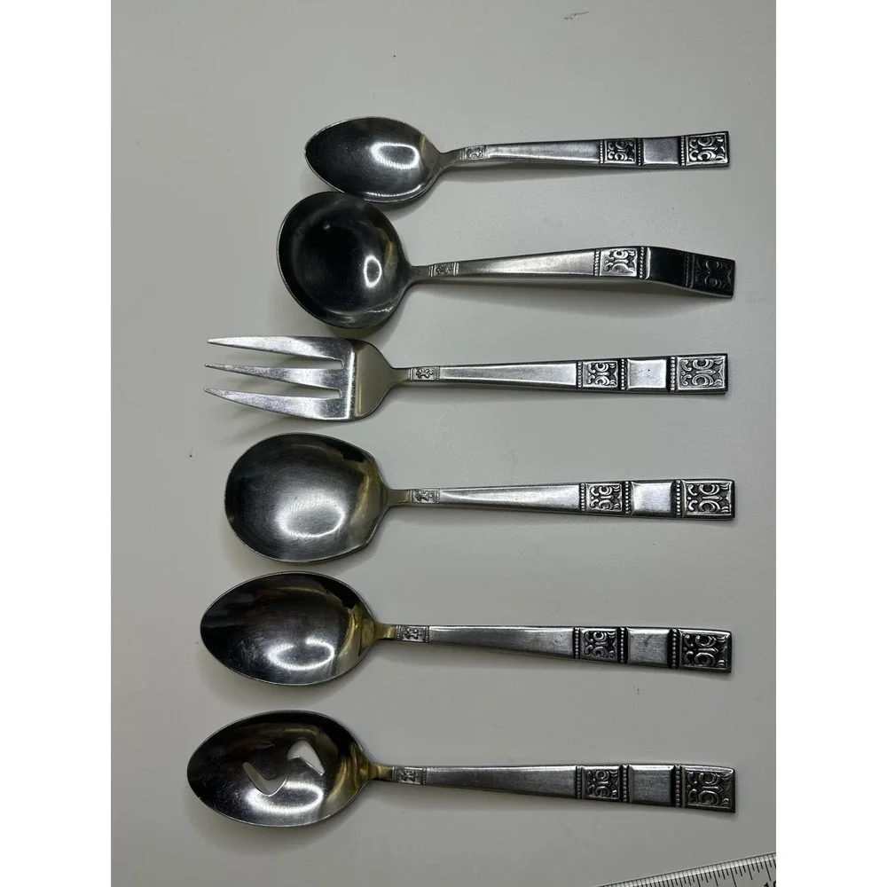 Vtg Towle Supreme Cutlery Stainless Flatware Japan pattern‎  MCM 6 PC